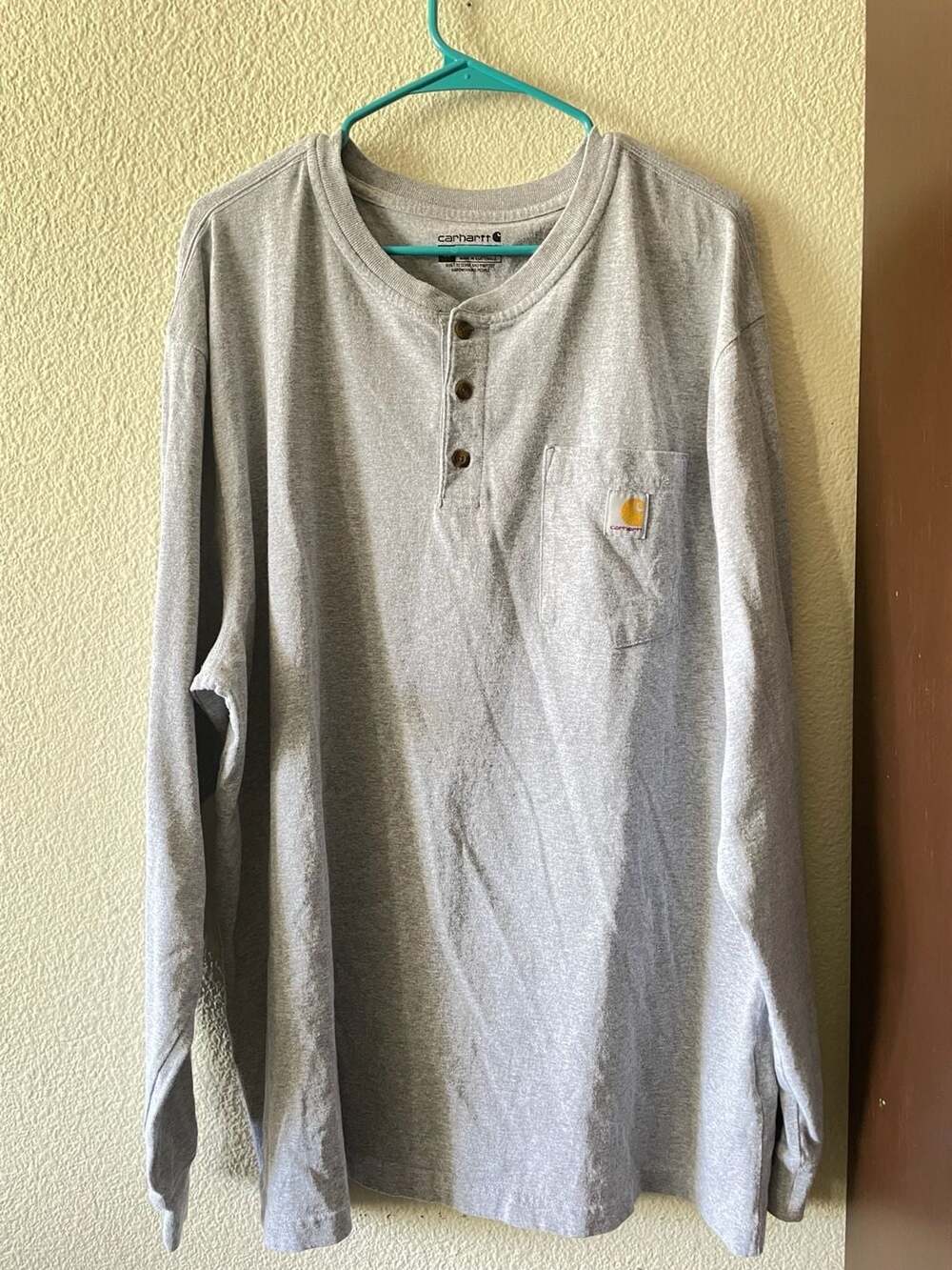 Carhartt Men's Loose Fit Long Sleeve Workwear Pocket Henley Shirt